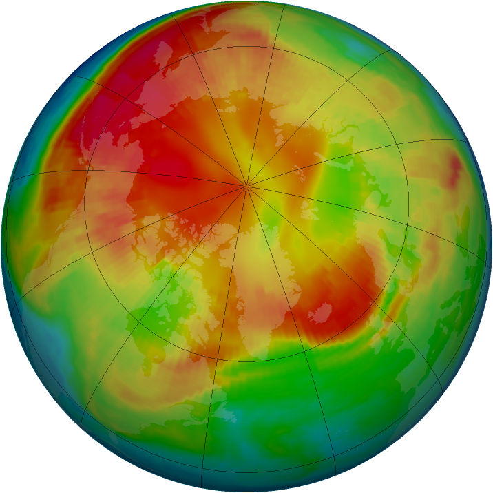 Arctic ozone map for 21 February 1999